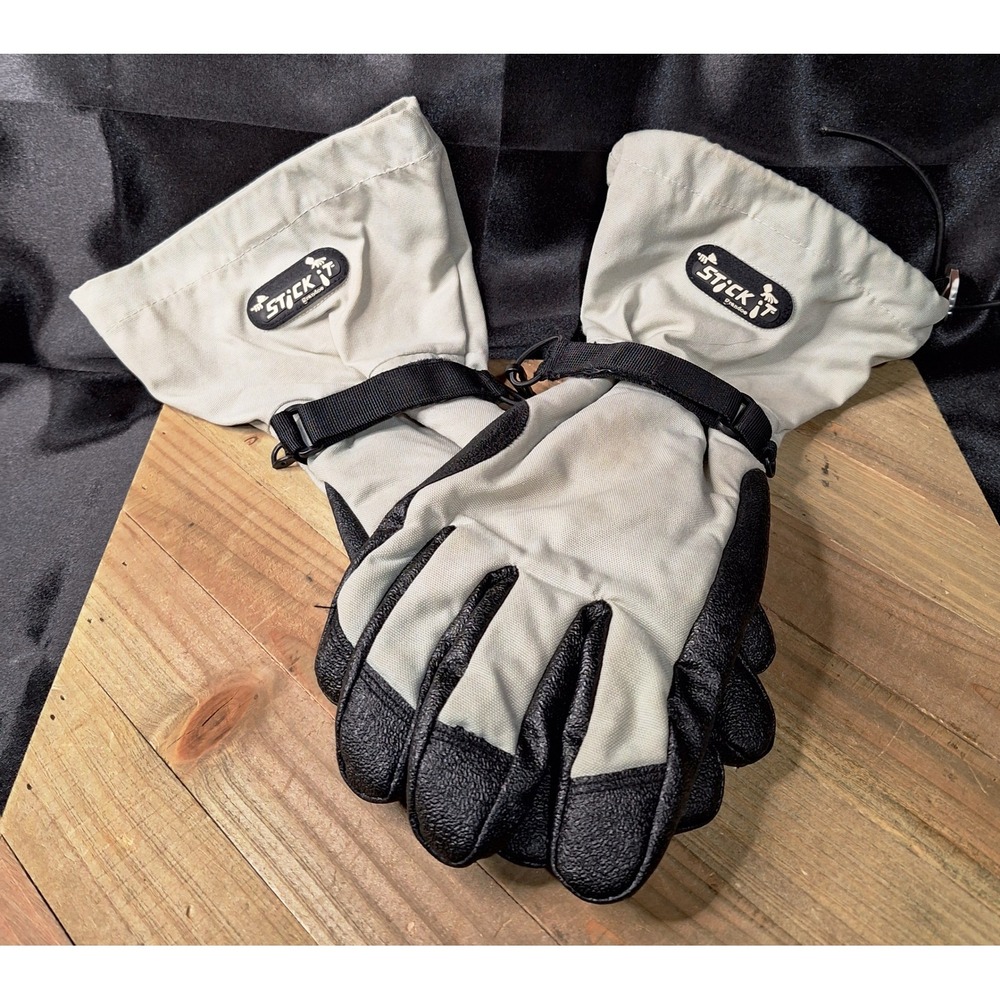 Grandoe Stick It Winter Ski Snowboard Gloves Tan Black Gauntlet Mens Large